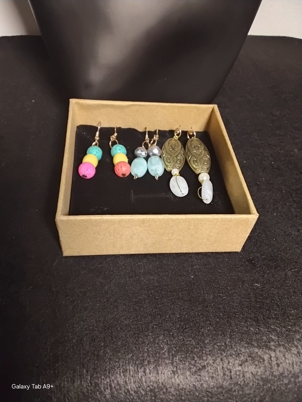 Handcrafted Assorted Women's Multi-Color Bead and Drop Earrings - Set of 3